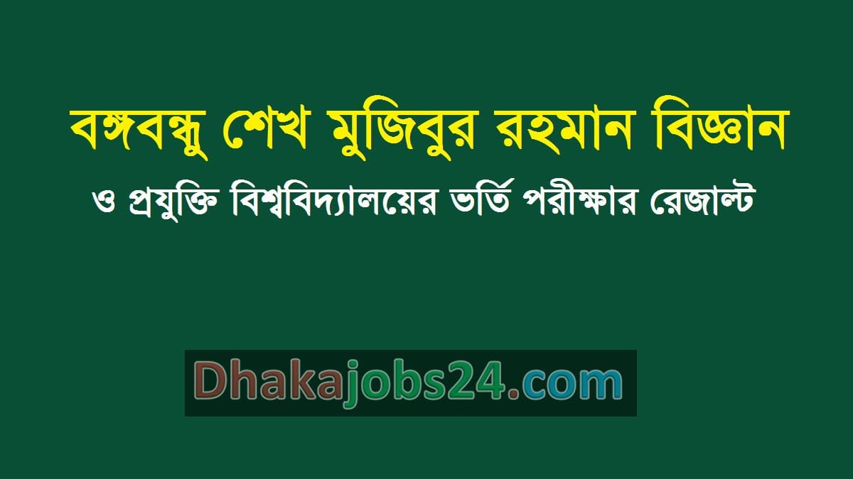 BSMRSTU Admission Result 2019-20